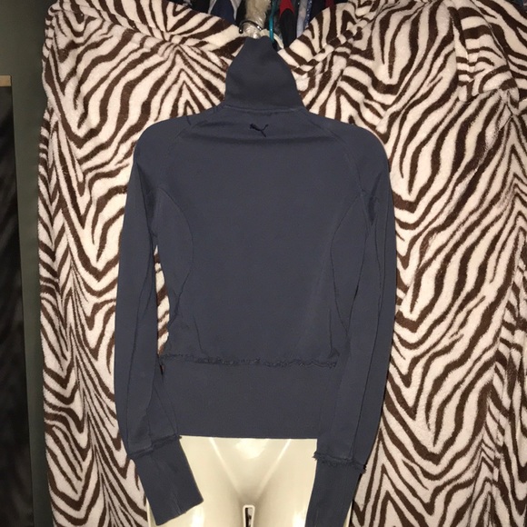 Gray Blue Puma zippered sweater small - Picture 3 of 6